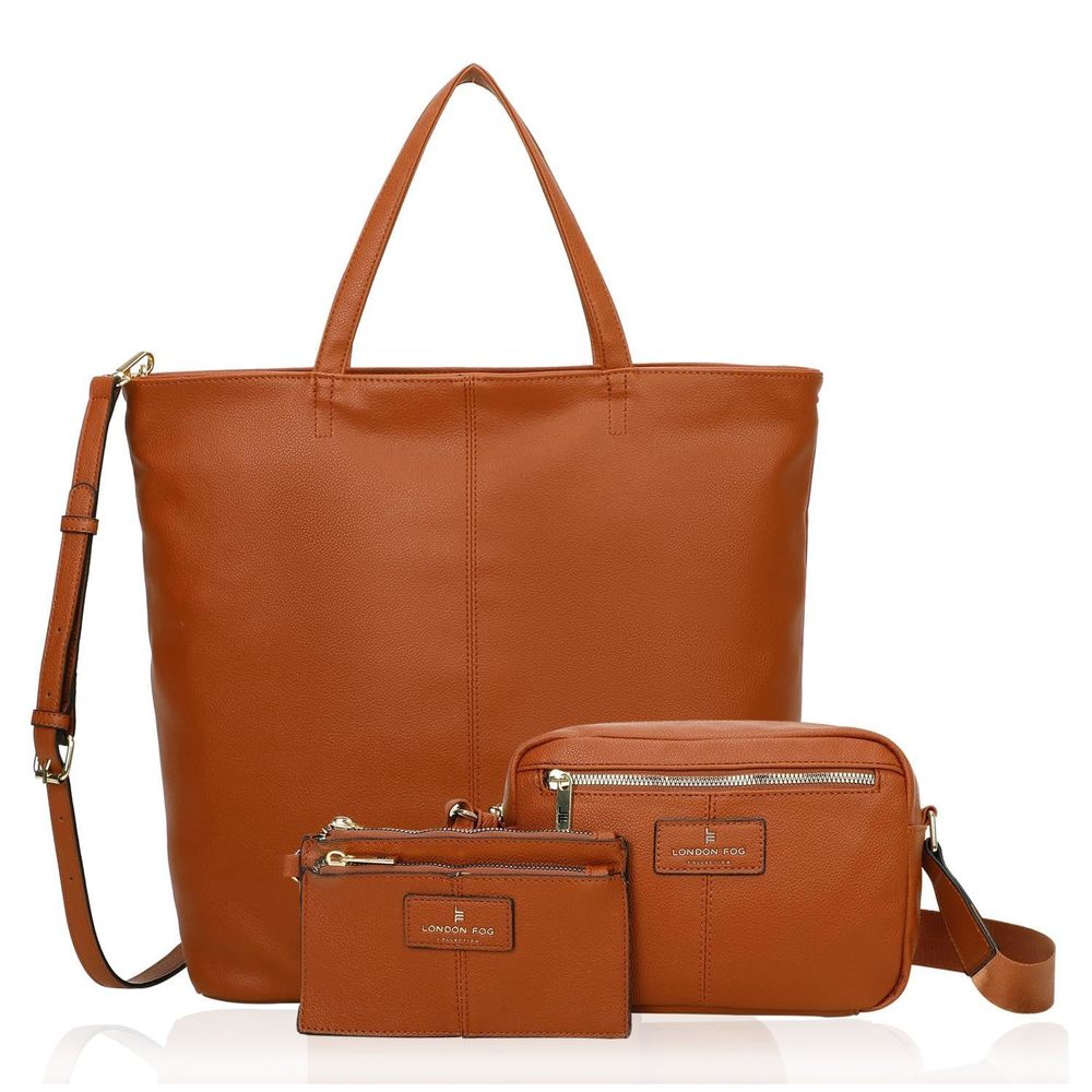 - Tote Bag, Crossbody Bag, And Wallet 3-Piece Set Faux Leather :)